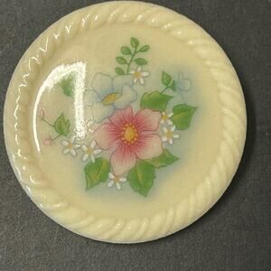 Vintage 1984 Avon Spring Bouquet Bisque Porcelain Brooch Pin